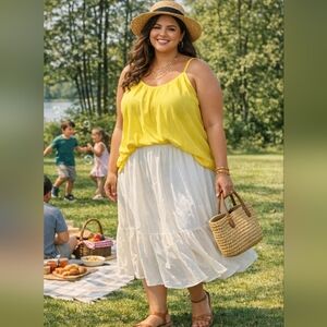 DNA Couture Sunny Yellow Tank Top Light And Flowy Size 3XL